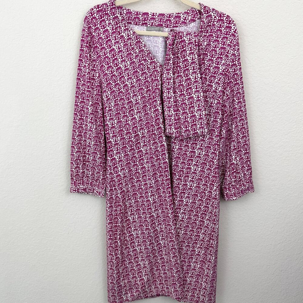 Ellie Kai Womens Dress Size 8 Geo Print Nylon Stretch Summer Casual Fuchsia